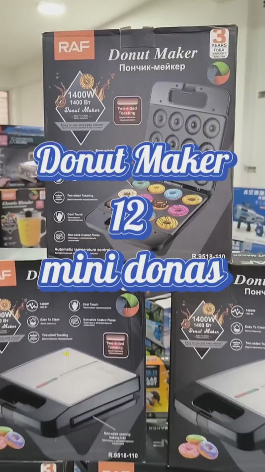Máquina 12 Mini Donas 1400W Antiadherent
